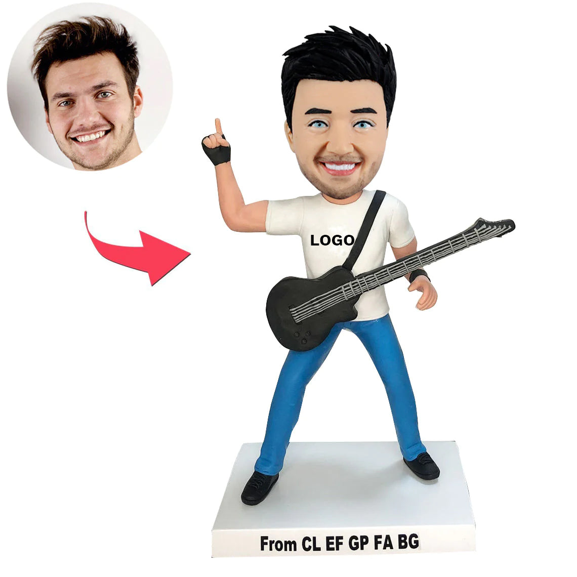 Bobblehead personnalisé avec guitare électrique