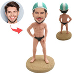 Bobblehead masculin de natation personnalisé