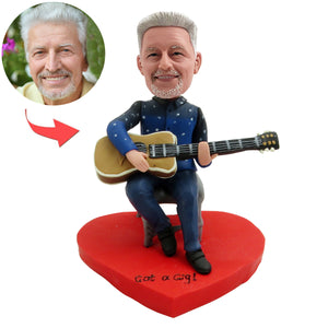 Idée cadeau fête des pères – Bobblehead personnalisé avec guitare