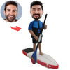 Bobblehead sport personnalisé avec planche à pagaie