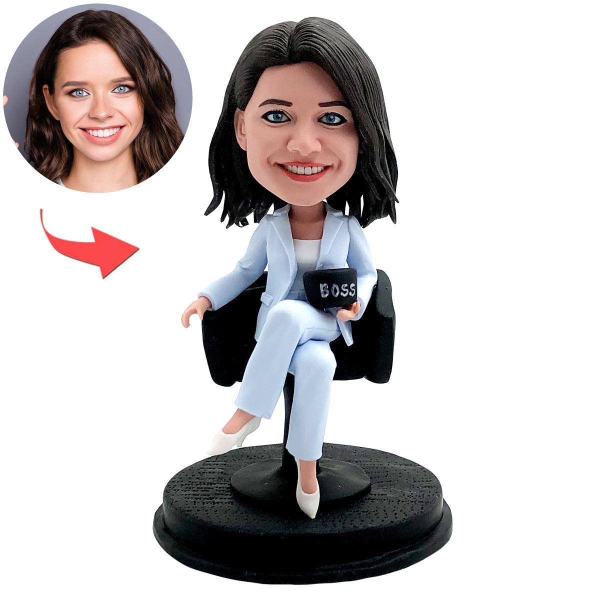 Bobblehead BOSS féminin personnalisé - CADEAU DU JOUR DU BOSS