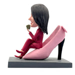 Bobblehead Lady élégante personnalisée assise sur des talons hauts