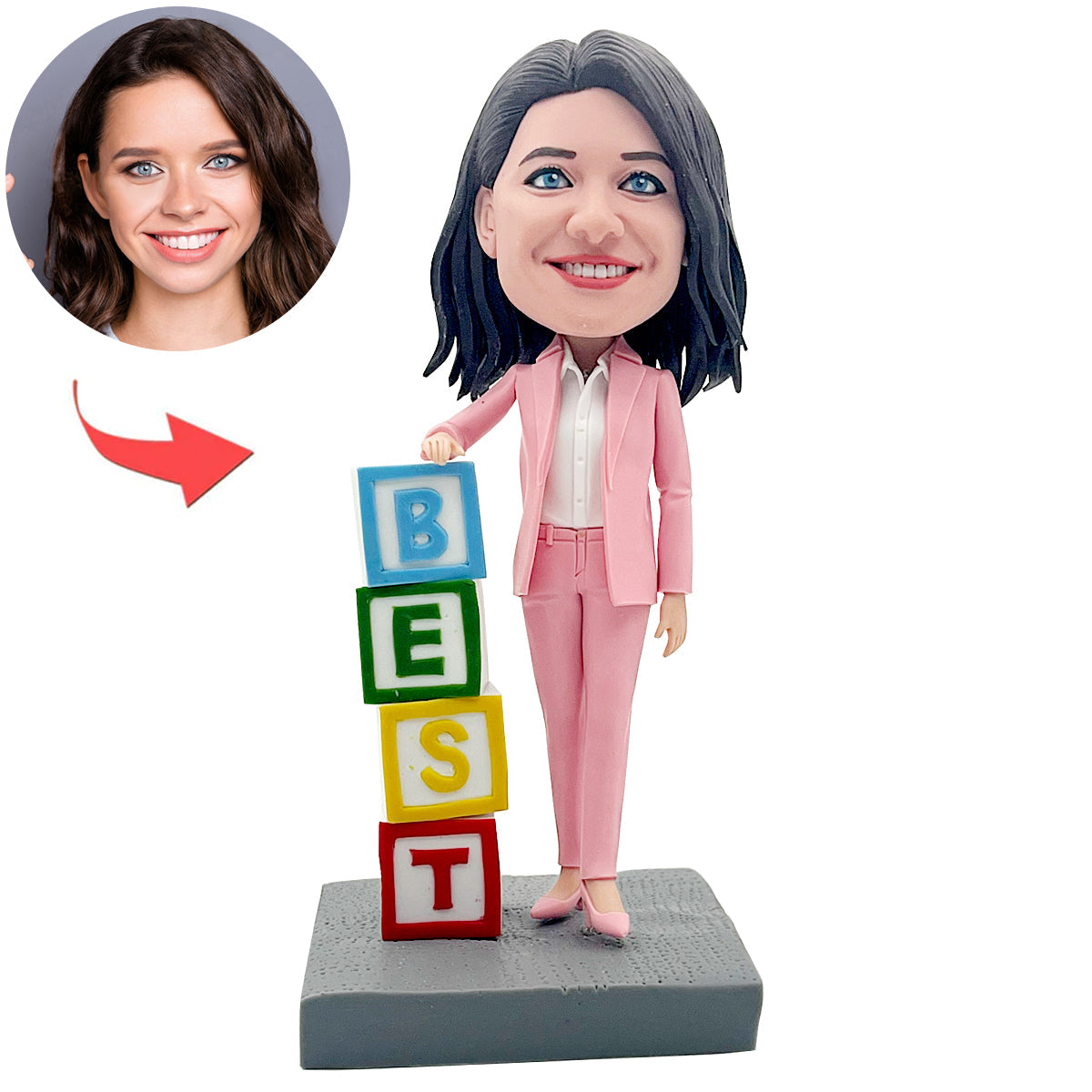 Bobblehead féminin personnalisé - MEILLEUR BOSS