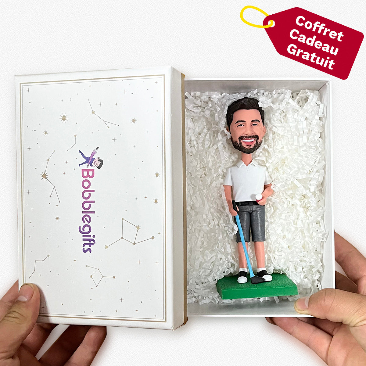 Bobblehead golf personnalisé Homme d'affaires Sportswear