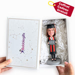 Bobblehead de graduation de fille personnalisée - Merci! Maman papa!