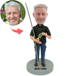 Cadeau fête des pères - Bobblehead Fishing Man personnalisé