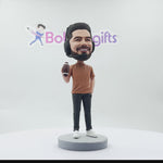 Commentateur de jeu de rugby Bobblehead personnalisé