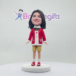 Bobbleheads Happy Girl personnalisés pour cadeau de Noël