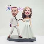 Gâteau de mariage Topper Get Marier Custom Bobblehead