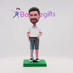 Bobblehead golf personnalisé Homme d'affaires Sportswear