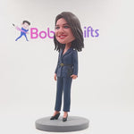 Bobblehead personnalisé pour la dame de bureau avec costume de la marine