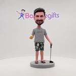 Golf papa personnalisé Bobblehead