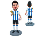 Stars de la Coupe du monde Argentine Messi Custom Bobblehead avec du texte gravé