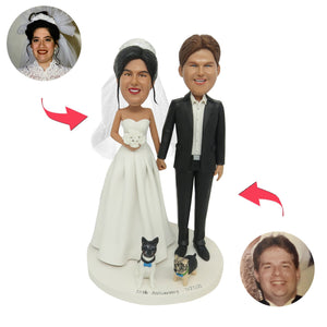 Couple de mariage sur le bobblehead personnalisé à partir de photos