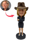 Poupée bobblehead en forme de cowboy pour boss féminin