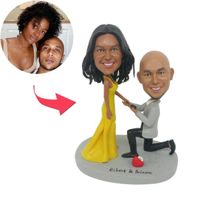 Proposez personnalisé couple bobblehead