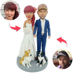 Bobbleheads de mariage personnalisés avec animaux de compagnie