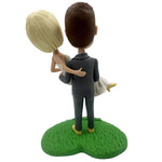 Mariage personnalisé Bobbleheads Groom Embrassant la mariée