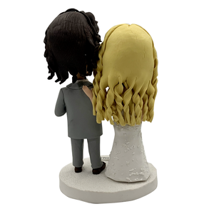 Topper de gâteau de couple de mariage à bobblehead personnalisé