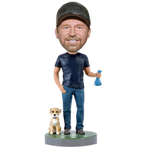 Fully Customized Bobblehead - 1 Person + 1 Pet - BobbleGifts