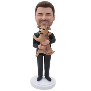 Fully Customized Bobblehead - 1 Person + 1 Pet - BobbleGifts