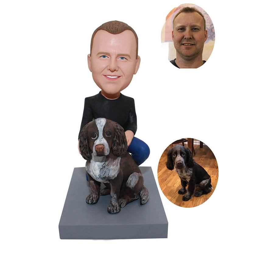 Fully Customized Bobblehead - 1 Person + 1 Pet - BobbleGifts