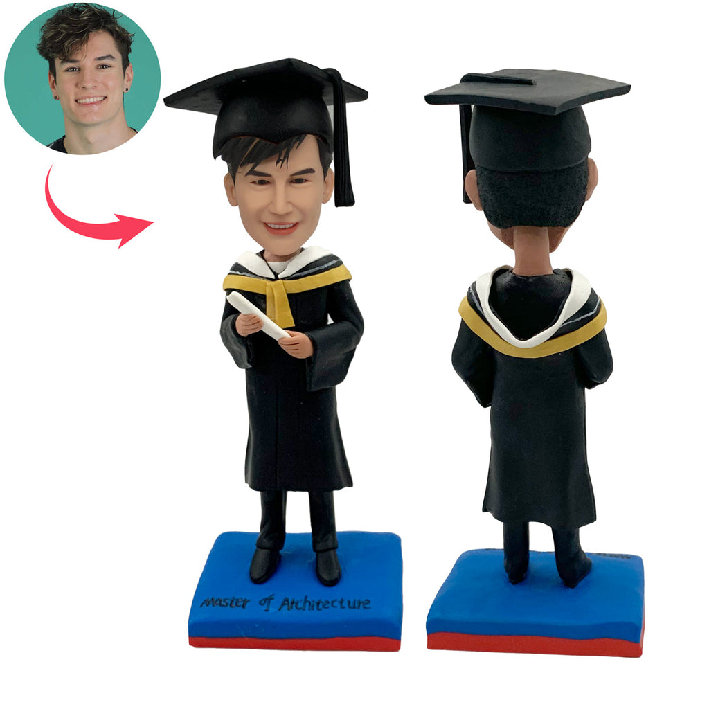 Étudiants universitaires sur la remise des diplômes personnalisés Bobblehead