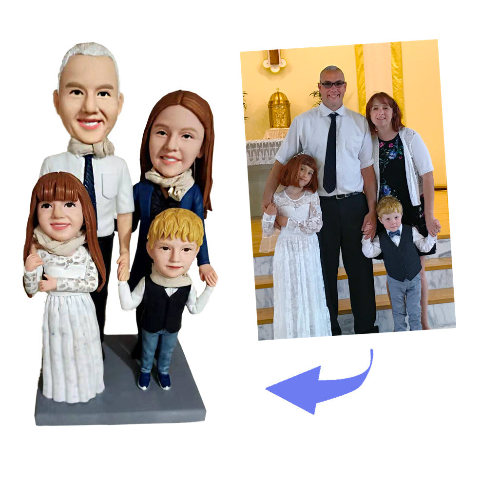 Fully Customized Bobblehead - 4 Persons - BobbleGifts