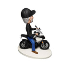 Gift Bobblehead personnalisé de la fête des pères avec moto