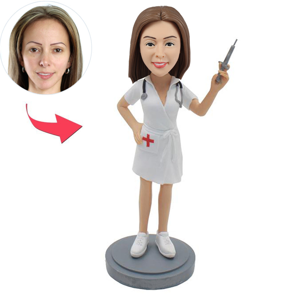 Female Nurse Custom Bobblehead Figures - BobbleGifts