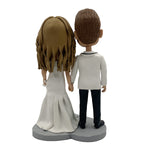 Bobblehead de mariage personnalisé avec des vêtements blancs