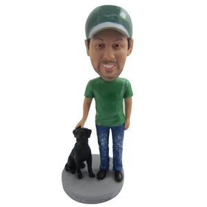 Casual Man & Pet Custom Bobblehead - BobbleGifts