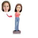 Casual Femal Personalized Custom Bobblehead - BobbleGifts