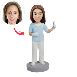 Female Dentist Custom Bobbleheads - BobbleGifts