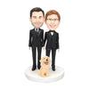 Couple de mariage coutume bobbleheads avec animal de compagnie