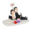 Couple de mariage personnalisé Bobblehead avec plage