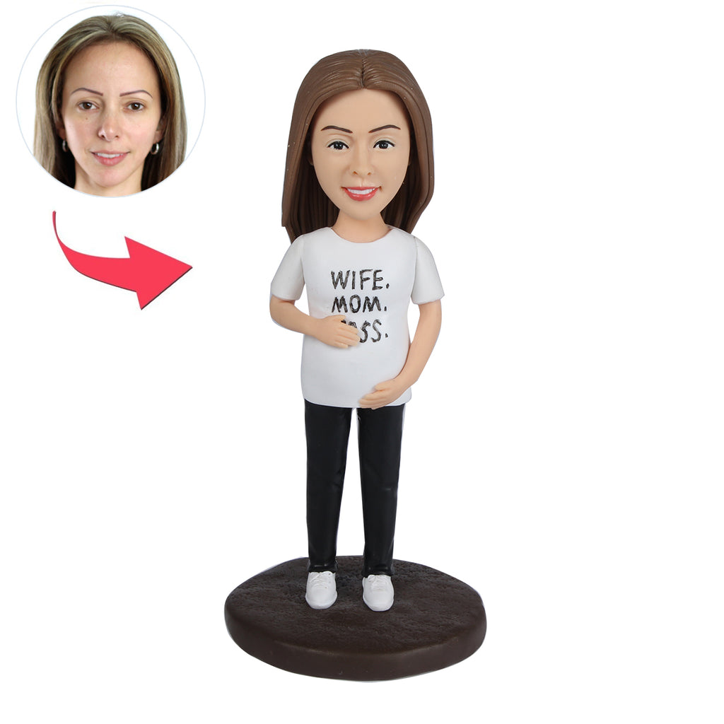 Maman enceinte personnalisée Bobbleheads