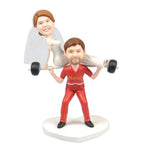 Couple de levage de poids sur le bobblehead personnalisé