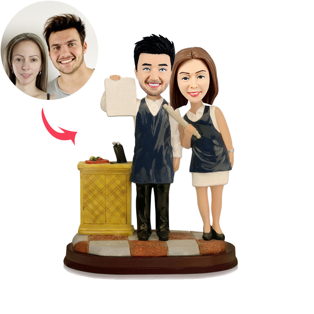 Custom Couple Cooking Bobblehead - BobbleGifts