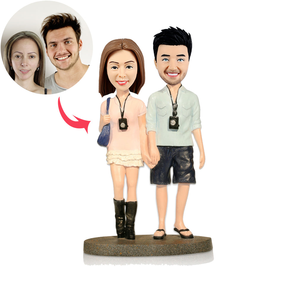 Custom Honeymoon Travel Couple Bobblehead - BobbleGifts