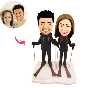 Ski Couples Custom Sports Bobblehead - BobbleGifts