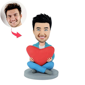 Custom Men Bobbleheads with Heart - BobbleGifts