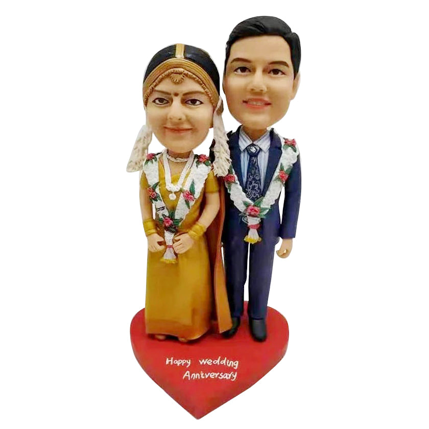 Couple de mariage indien personnalisé Bobblehead