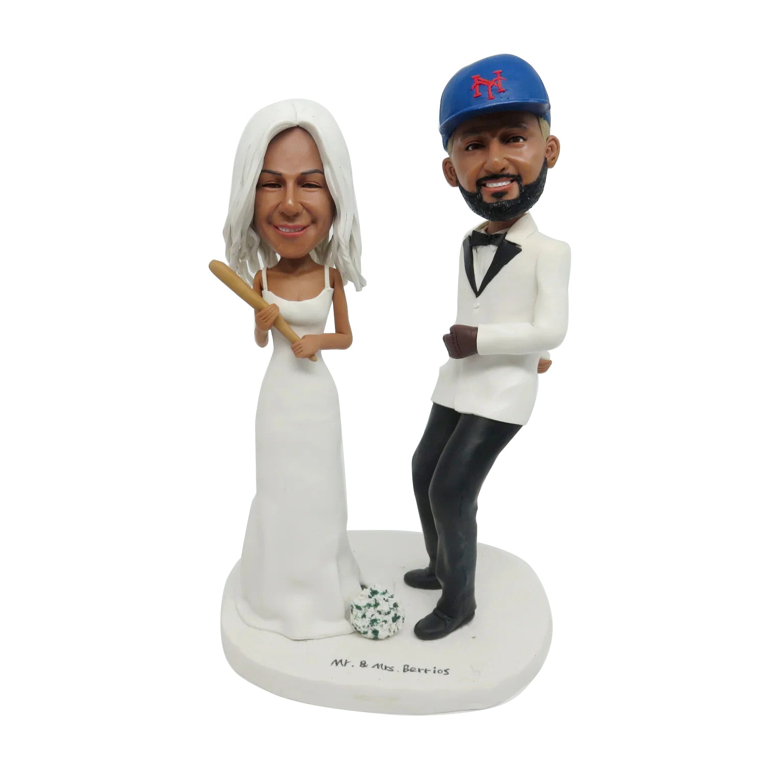 Couple de mariage à bobblehead de baseball personnalisé