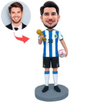 Stars de la Coupe du monde Argentine Messi Custom Bobblehead avec du texte gravé