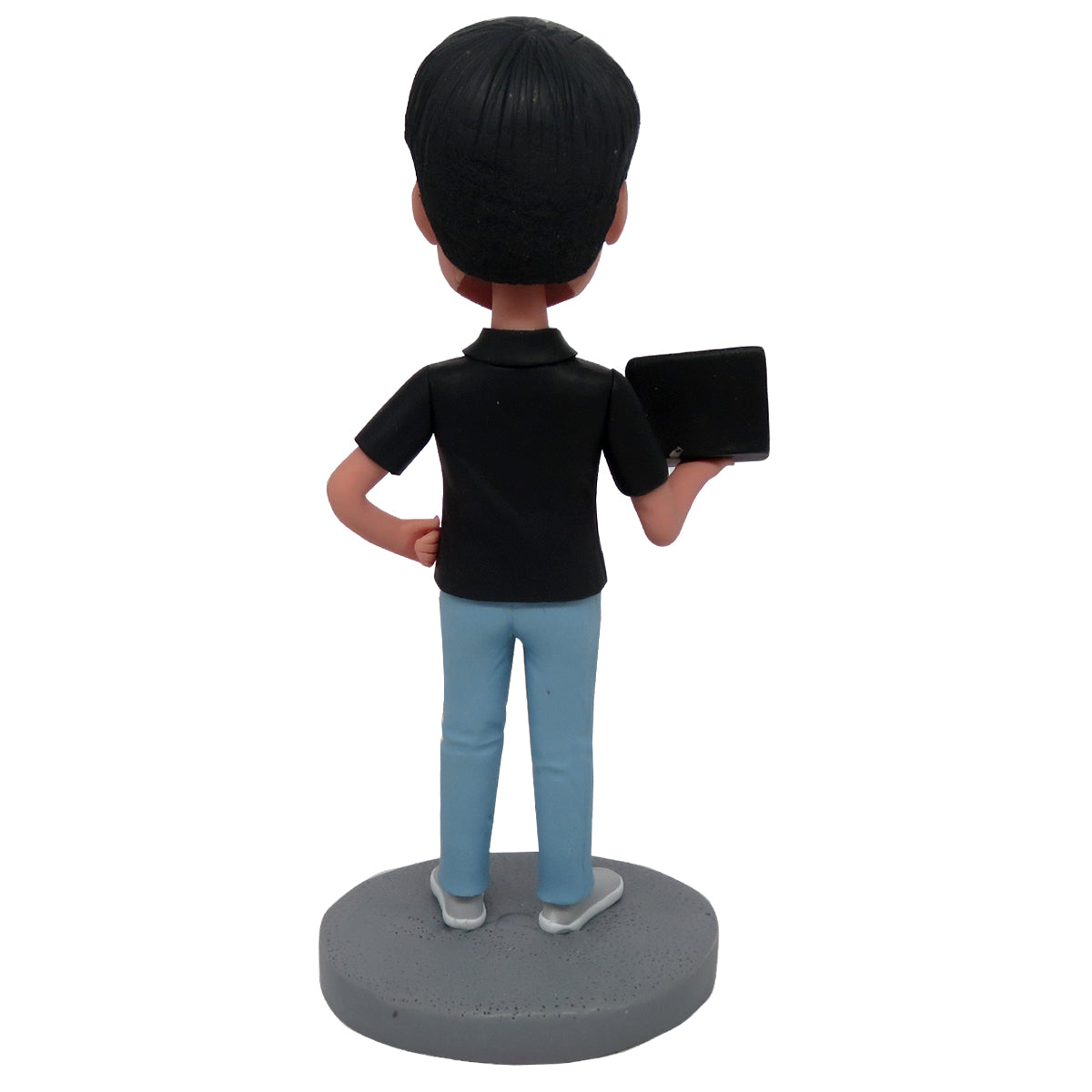 Ingénieur logiciel masculin à bobblehead personnalisé avec ordinateur