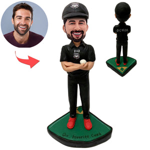 Papa personnalisé Bobblehead joue au baseball