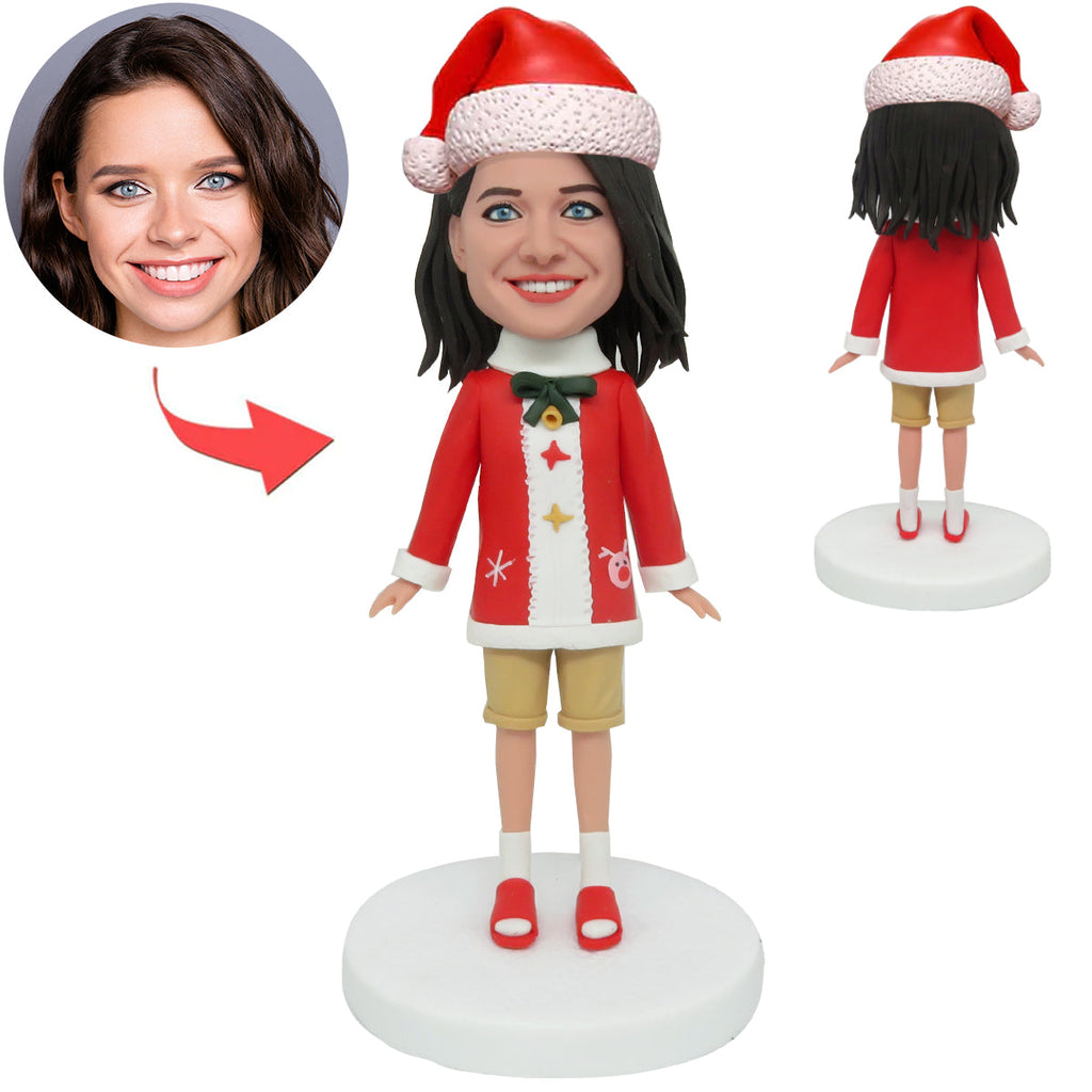 Bobbleheads Happy Girl personnalisés pour cadeau de Noël