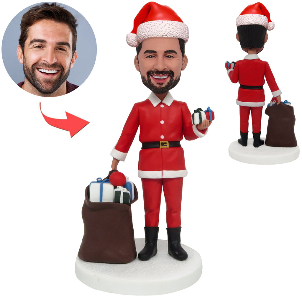 Bobblehead Santa Claus personnalisé avec des cadeaux de Noël