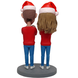 Bonne année cadeau de Noël Couple personnalisé Bobblehead